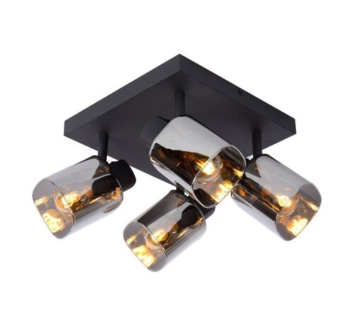 LED E14 Plafondspot ALION zwart - Viervoudig voor 4 LED E14 spots
