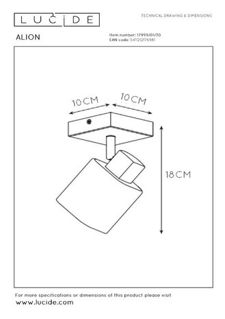 Lucide LED Plafondspot ALION - E14 fitting - Zwart Lucide LED Plafondspot ALION - E14 fitting - Zwart