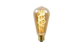Lucide LED Filament lamp Edison Dimbaar - E27 Fitting ST64 - 4.9W 380Lm - 2200K Extra Warm Wit | Amber Gemeleerd Glas 6.4 cm Lucide LED Filament lamp Edison Dimbaar - E27 Fitting ST64 - 4.9W 380Lm - 2200K Extra Warm Wit | Amber Gemeleerd Glas 6.4 cm