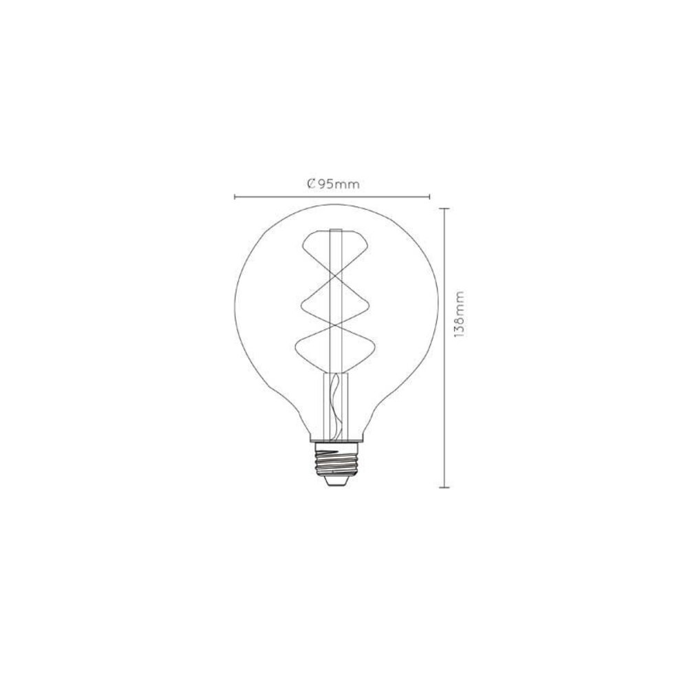 Lucide LED Filament lamp dimbaar - E27 G95 4,9W 2200K - Amber Lucide LED Filament lamp dimbaar - E27 G95 4,9W 2200K - Amber
