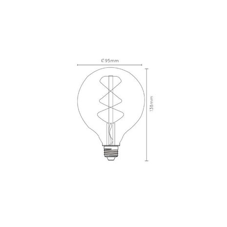 Lucide LED Filament lamp dimbaar - E27 G95 4,9W 2200K - Amber Lucide LED Filament lamp dimbaar - E27 G95 4,9W 2200K - Amber