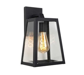 Lucide LED Wandlamp Buiten MATSLOT - E27 fitting - IP23 - Zwart