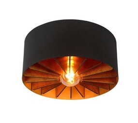 Lucide ZIDANE - Plafonnière - Ø 40 cm - 1xE27 - Zwart