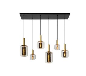 Lucide LED Hanglamp JOANET mat goud - 6x E27 fitting -Fumé