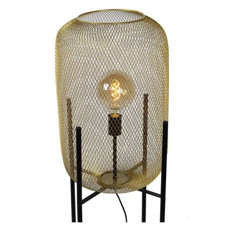 Lucide LED Vloerlamp MESH mat goud - 1x E27 fitting