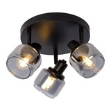 Lucide LED Plafondspot BJORN zwart - 3x E14 fitting - FumÃƒÂ©