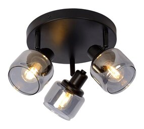 Lucide LED Plafondspot BJORN zwart - 3x E14 fitting - FumÃƒÂ©
