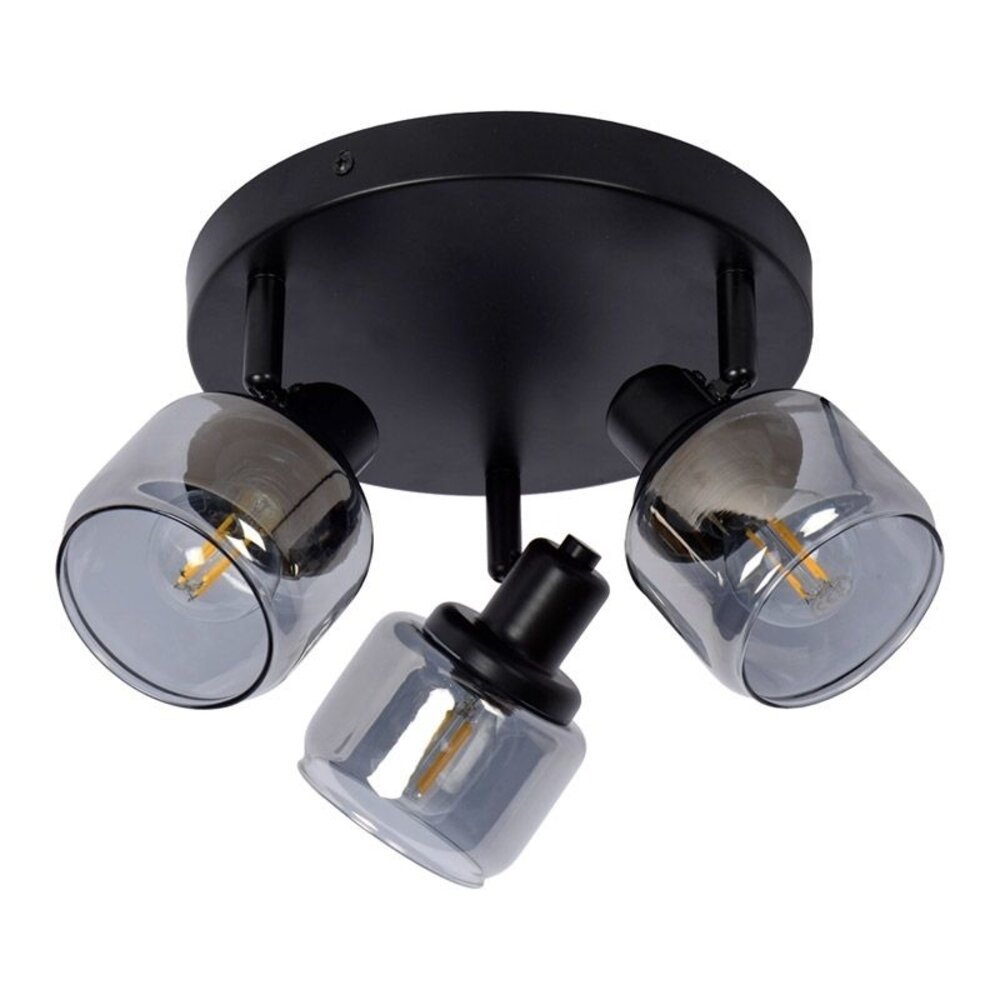 Lucide LED Plafondspot BJORN zwart - 3x E14 fitting - Fumé Lucide LED Plafondspot BJORN zwart - 3x E14 fitting - Fumé
