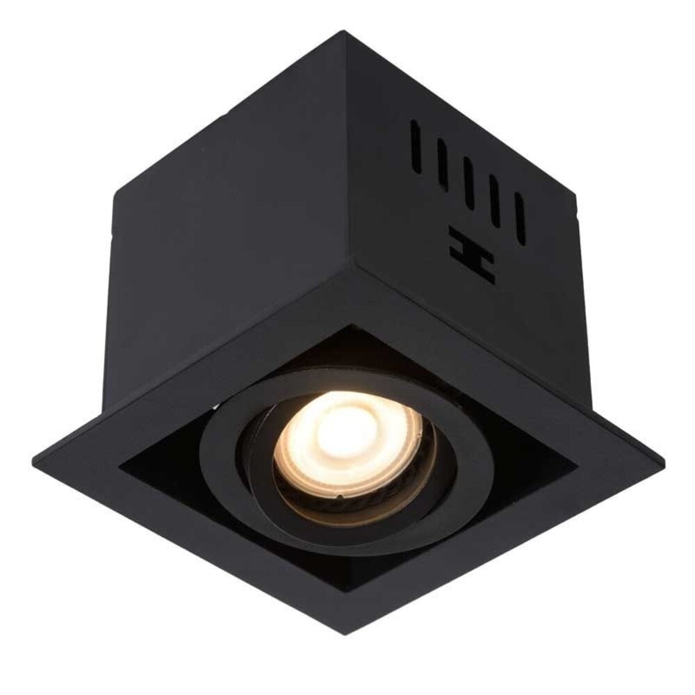 Lucide LED Inbouwspot Vierkant Armatuur - Modern Chimney Zwart  | GU10 Fitting - Geschikt voor Hue