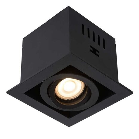 Lucide LED Inbouwspot Vierkant Armatuur - Modern Chimney Zwart  | GU10 Fitting - Geschikt voor Hue