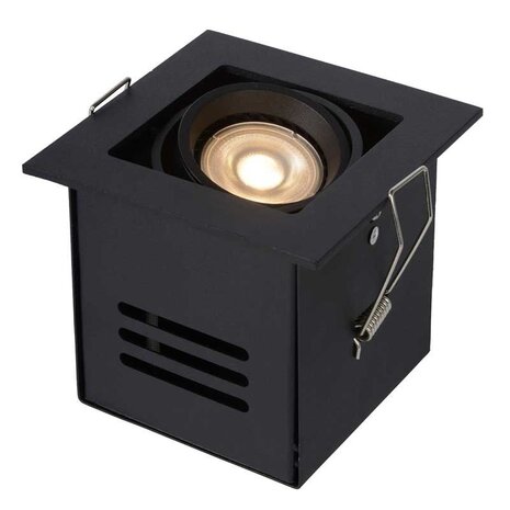 Lucide LED Inbouwspot Vierkant Armatuur - Modern Chimney Zwart  | GU10 Fitting - Geschikt voor Hue