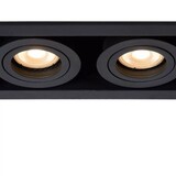 Lucide LED inbouwspot armatuur - Dubbel - modern - voor 2xGU10 - Zwart - 230v aansluiting - Chimney