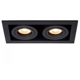 Lucide LED inbouwspot armatuur - Dubbel - modern - voor 2xGU10 - Zwart - 230v aansluiting - Chimney