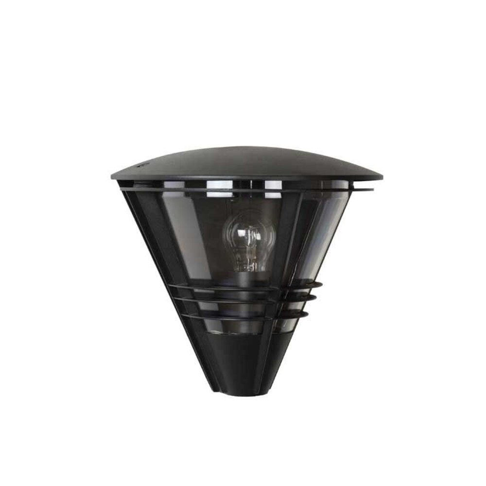 Lucide LED Wandlamp LIVIA zwart - 1x E27 fitting - IP44