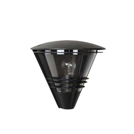 Lucide LED Wandlamp LIVIA zwart - 1x E27 fitting - IP44
