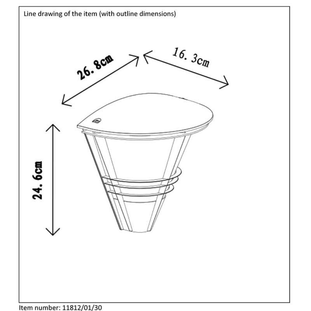 Lucide LED Wandlamp LIVIA zwart - 1x E27 fitting - IP44
