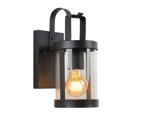 Lucide LED Wandlamp Buiten LINDELO - E27 fitting - IP23 - Zwart