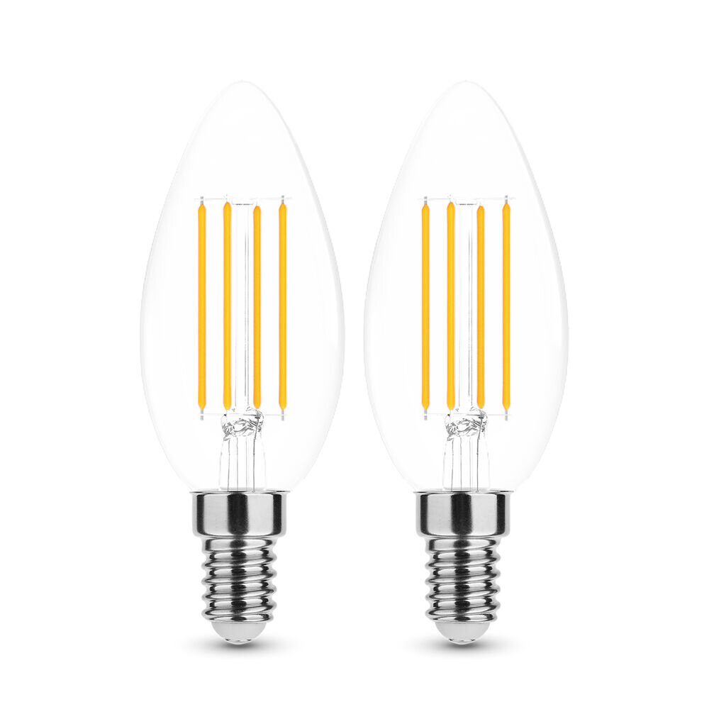 2-PACK LED Filament kaarslamp - E14 C35 4W - 2700K warm wit licht 2-PACK LED Filament kaarslamp - E14 C35 4W - 2700K warm wit licht