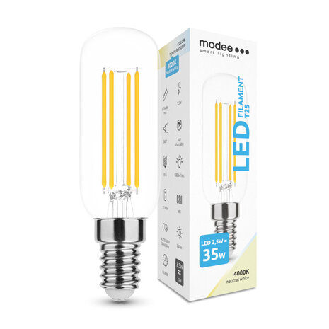 LED Filament lamp - E14 T25 3,5W - 4000K helder wit licht LED Filament lamp - E14 T25 3,5W - 4000K helder wit licht