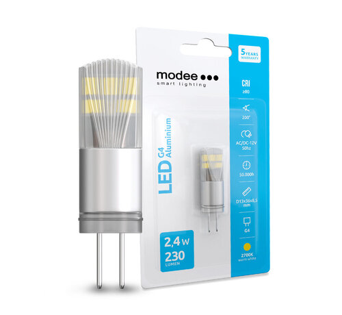 Modee Lighting LED G4 - 2,4W 230lm - 2700K warm wit licht - 12V AC/DC