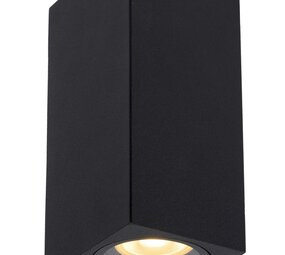 Lucide LED Wandlamp 160MM - Zwart Alu Up Downlight - ZARO Rechthoek | IP44 - 2xGU10 - 68MM Breed