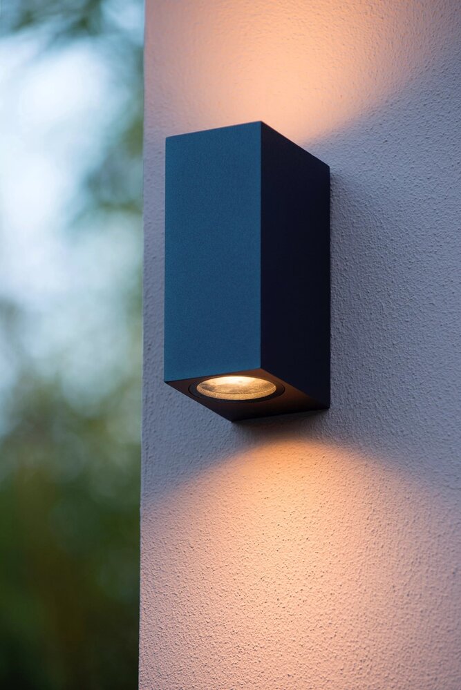 Lucide LED Wandlamp 160MM - Zwart Alu Up Downlight - ZARO Rechthoek | IP44 - 2xGU10 - 68MM Breed Lucide LED Wandlamp 160MM - Zwart Alu Up Downlight - ZARO Rechthoek | IP44 - 2xGU10 - 68MM Breed