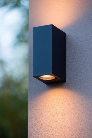 Lucide LED Wandlamp 160MM - Zwart Alu Up Downlight - ZARO Rechthoek | IP44 - 2xGU10 - 68MM Breed Lucide LED Wandlamp 160MM - Zwart Alu Up Downlight - ZARO Rechthoek | IP44 - 2xGU10 - 68MM Breed