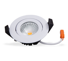 LCB LED Europe  LED Inbouwspot IP65 - Wit 82mm - 5W 500LM -  2700K 827 Warm Wit | Zaagmaat 75mm - Triac Dimbaar | 230v