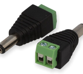 DC connector Male met aansluitdoos, DC maat: 2,1x5,5mm