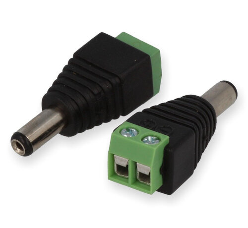 DC connector Male met aansluitdoos, DC maat: 2,1x5,5mm