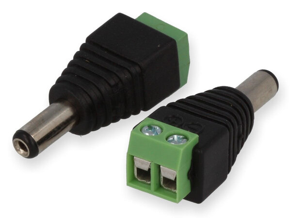 DC connector Male met aansluitdoos, DC maat: 2,1x5,5mm DC connector Male met aansluitdoos, DC maat: 2,1x5,5mm