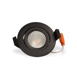 LCB LED Europe  LED Inbouwspot IP65 - Zwart 82mm - 5W 500LM - 2700K 827 Warm Wit | Zaagmaat 75mm - Triac Dimbaar | 230v