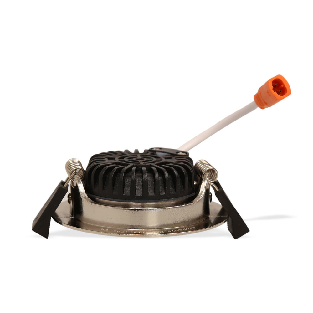 LCB LED LED Inbouwspot IP65 - RVS Zilver 82mm - 5W 500LM - 2700K 827 Warm Wit | Zaagmaat 75mm - Triac Dimbaar | 230v