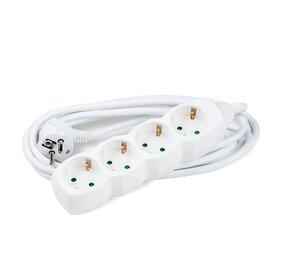 Stekkerdoos 4-voudig  - Wit - Lengte snoer optioneel