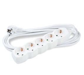 Stekkerdoos 5-voudig  - Wit - Lengte snoer optioneel