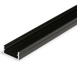 LCB LED Europe  U-profiel - Plat - Aluminium Mat zwart | 2 Meter - Binnenmaat 2000 x 12 x 9MM - Buitenmaat 2000 x 16 x 10MM