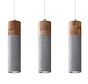 LED Hanglamp beton hout ZANE - 3 x GU10 aansluiting