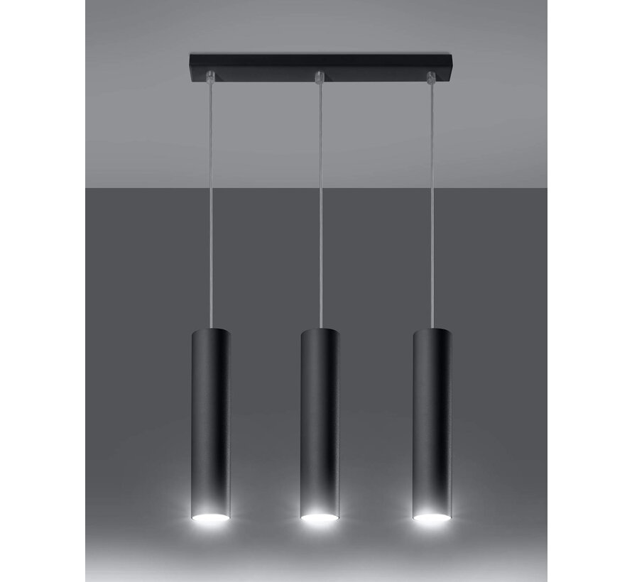 LED Hanglamp mat zwart LAGOS - 3 x GU10 aansluiting