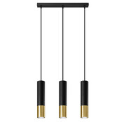 LED Hanglamp zwart goud LOOPEZ - 3 x GU10 aansluiting
