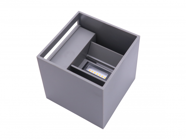 LED Wandlamp Grijs IP54 - 2x3W - Lichtkleur optioneel - verstelbare lichtspreiding