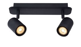 Lucide LENNERT - Plafondspot Badkamer - LED Dimb. - GU10 - 2x5W 3000K - IP44 - Zwart