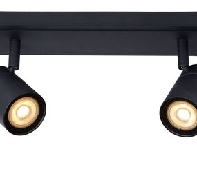 Lucide LENNERT - Plafondspot Badkamer - LED Dimb. - GU10 - 2x5W 3000K - IP44 - Zwart