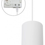 Spectrum voor de installateur 3-Fase Railspot Hanglamp GU10 Fitting | Chloe Tube Wit - 93x124mm - pendel 1 Meter