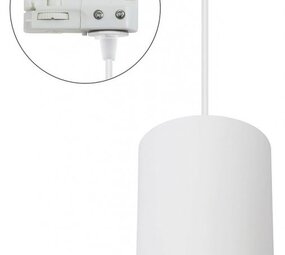 Spectrum voor de installateur 3-Fase Railspot Hanglamp GU10 Fitting | Chloe Tube Wit - 93x124mm - pendel 1 Meter