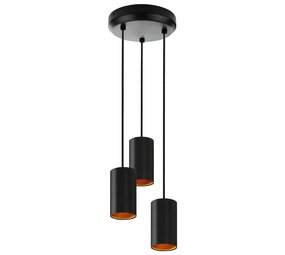 Spectrum voor de installateur LED Hanglamp zwart goud CHLOE - 3x GU10 aansluiting