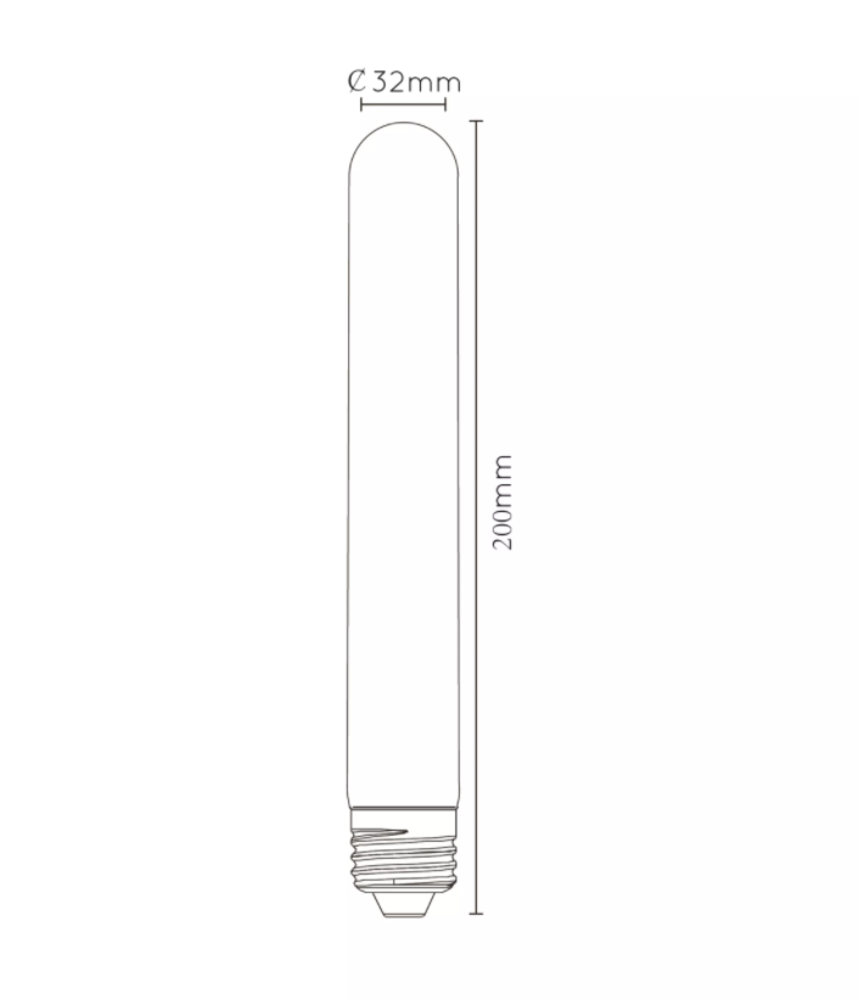 Lucide LED Filament lamp dimbaar - E27 T32 5W - 2200K FumÃƒÂ© - 200mm