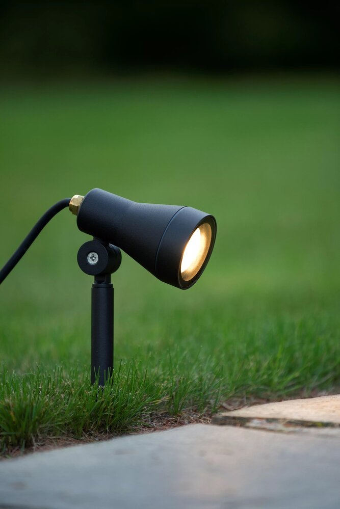 Lucide LED Tuinspot Buiten - SPIKE  - IP54 - GU10 Fitting Max 8W - Zwart
