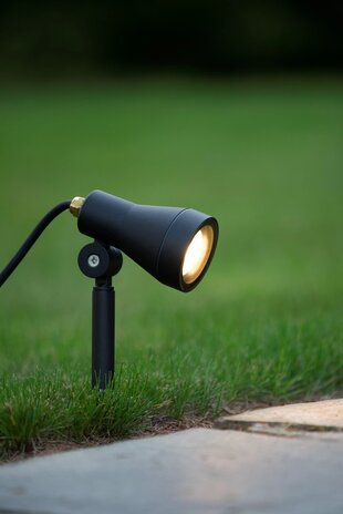 Lucide LED Tuinspot Buiten - SPIKE  - IP54 - GU10 Fitting Max 8W - Zwart