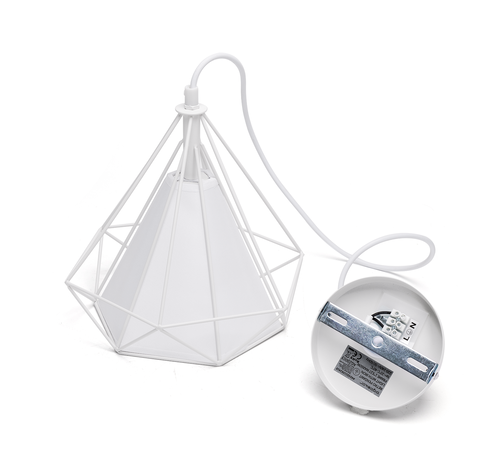 LED Hanglamp retro wit - E27 fitting - 110cm hoog - Excl. lichtbron