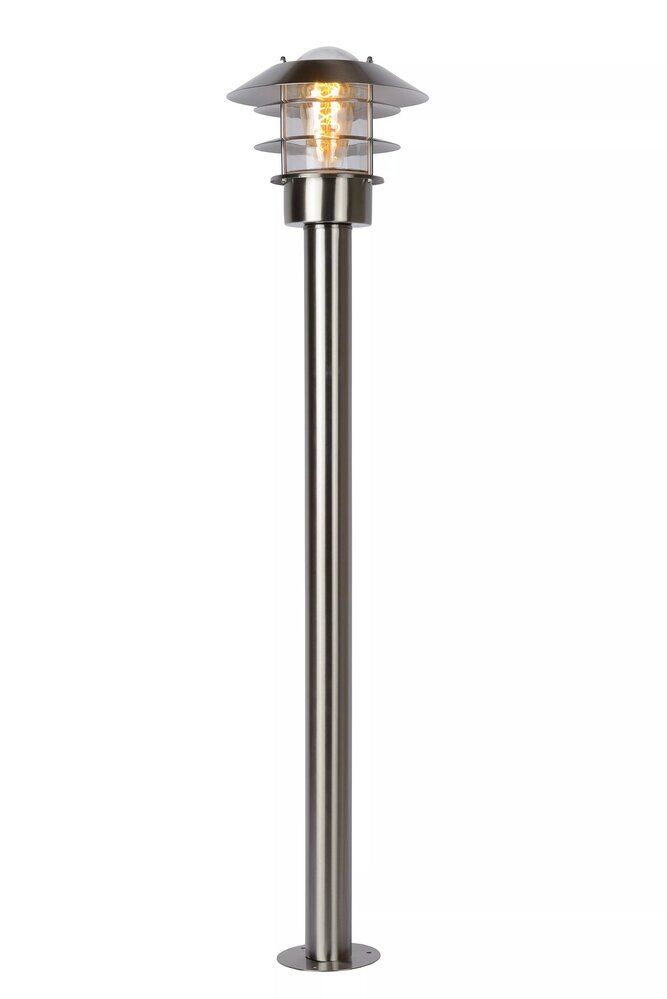 Lucide LED Lantaarnpaal Buiten E27 - IP44 - Mat chroom Lucide LED Lantaarnpaal Buiten E27 - IP44 - Mat chroom